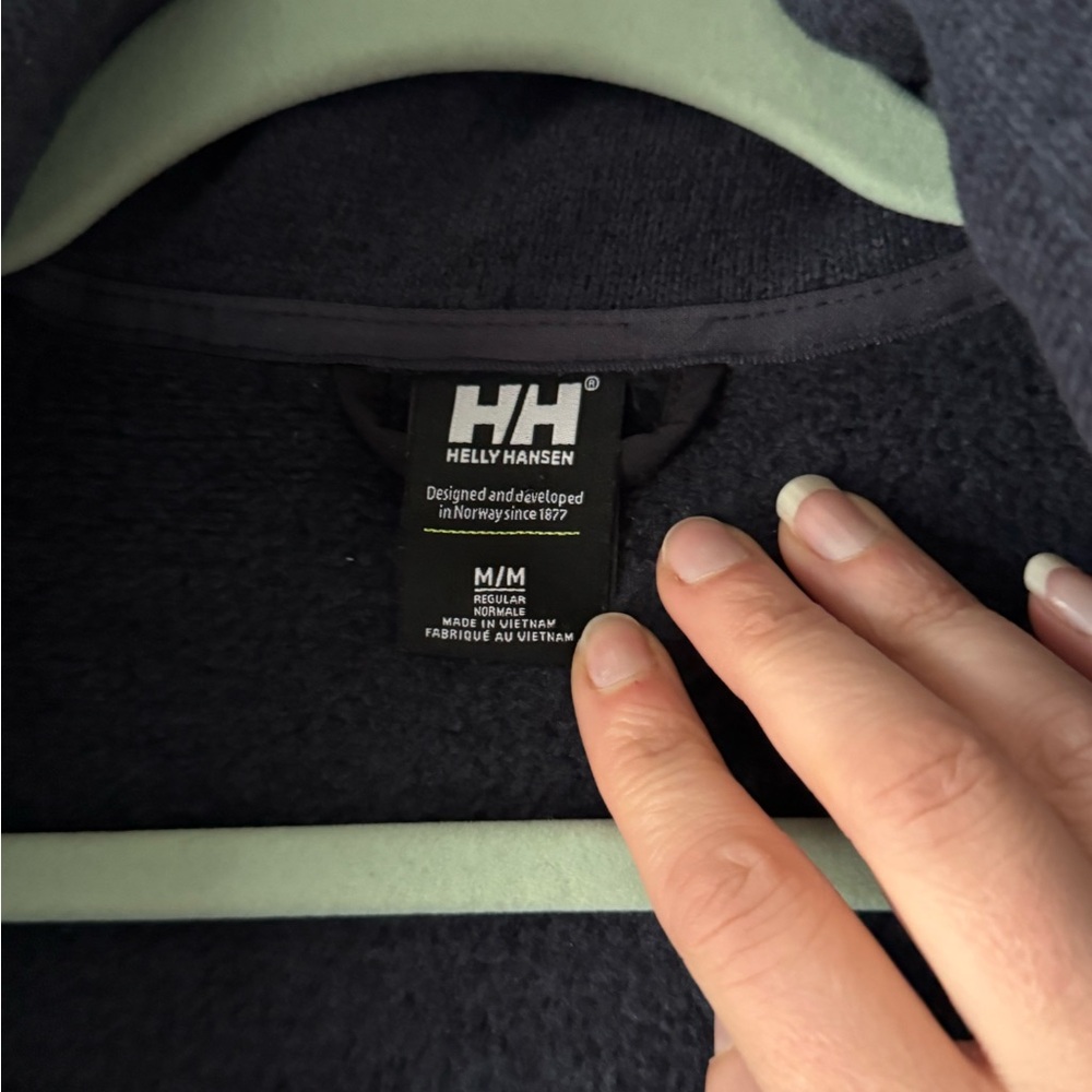 Helly Hansen Navy Blue Synnoeve Propile Knit Fleece Jacket Sz Medium - Picture 4 of 16